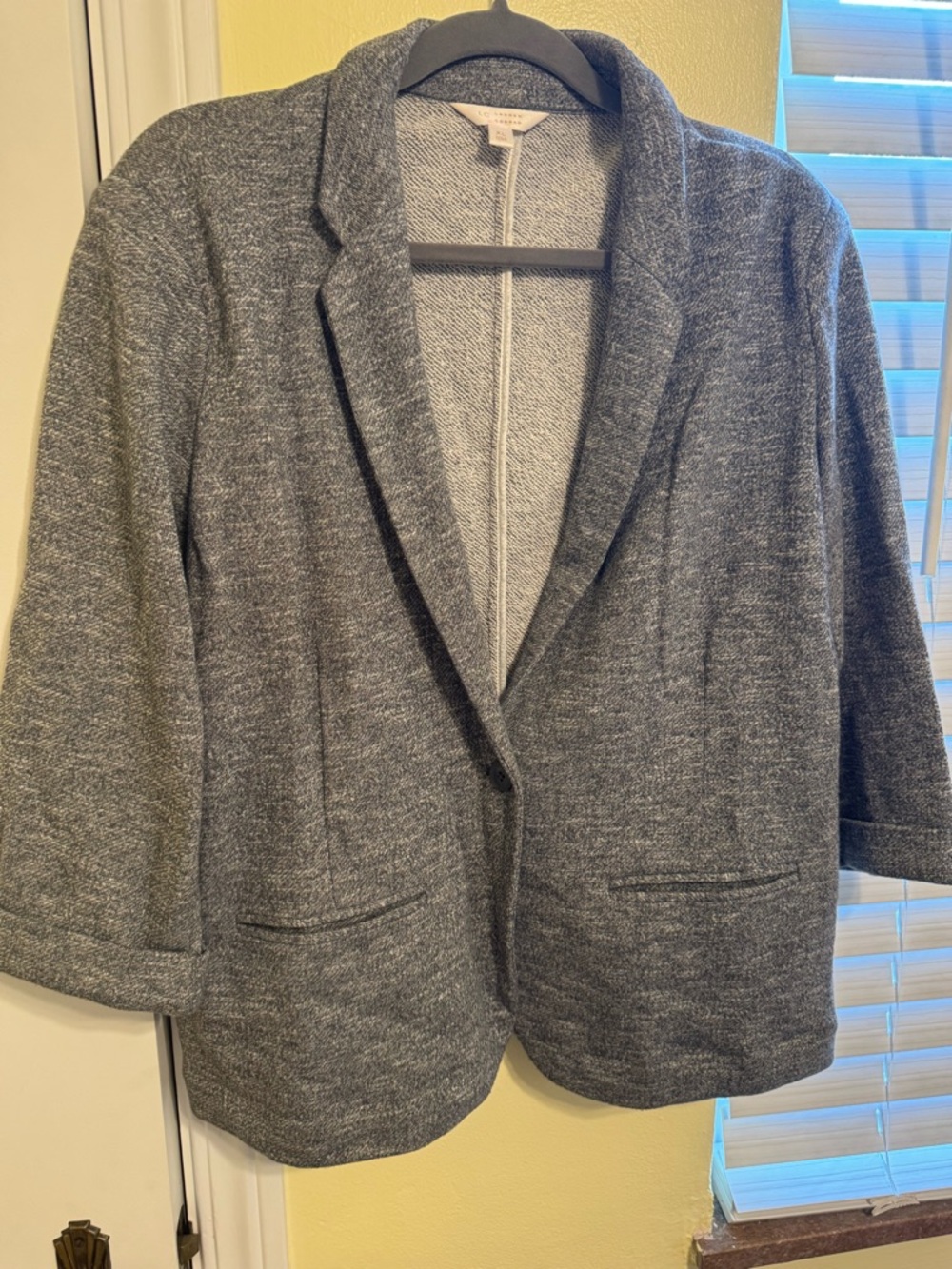 Gray Lauren Conrad Womens Sweater Blazer Jacket - Classic Open Front